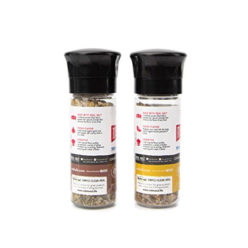 Redmond Organic Gluten-Free Coarse Salt Grinder (Lemon Pepper & Garlic Pepper)